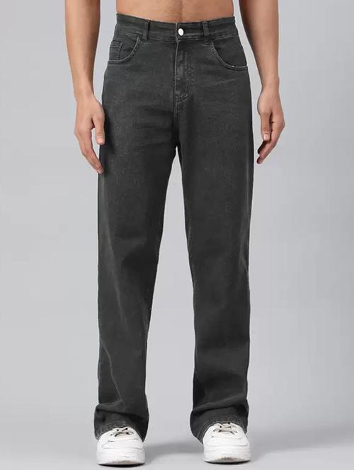 men grey plain mid rise relaxed fit jeans - 22012907 - Very Small Image - 1
