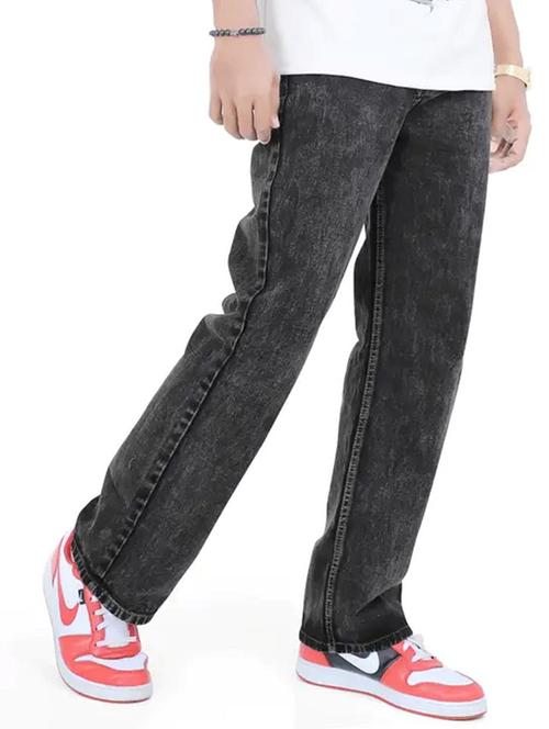 men grey plain mid rise relaxed fit jeans - 22012908 - Very Small Image - 1