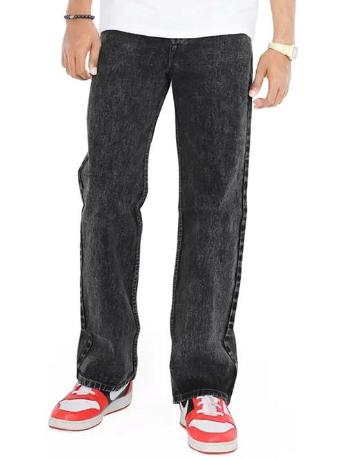 men grey plain mid rise relaxed fit jeans - 22012931 - Very Small Image - 1