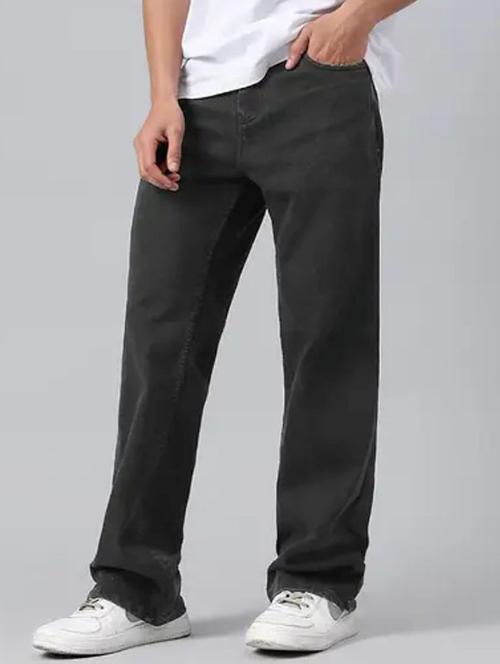 men grey plain mid rise relaxed fit jeans - 22012933 - Very Small Image - 1