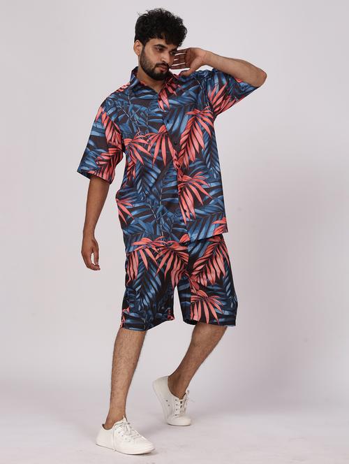men printed short shorts & shirt co-ords set - 22012955 - Very Small Image - 1