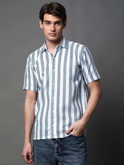 men printed short sleeve regular fit casual shirt - 22012976 - Very Small Image - 1