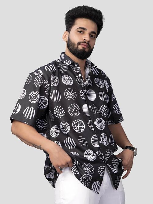 men printed short sleeve oversized casual shirt - 22012979 - Very Small Image - 1