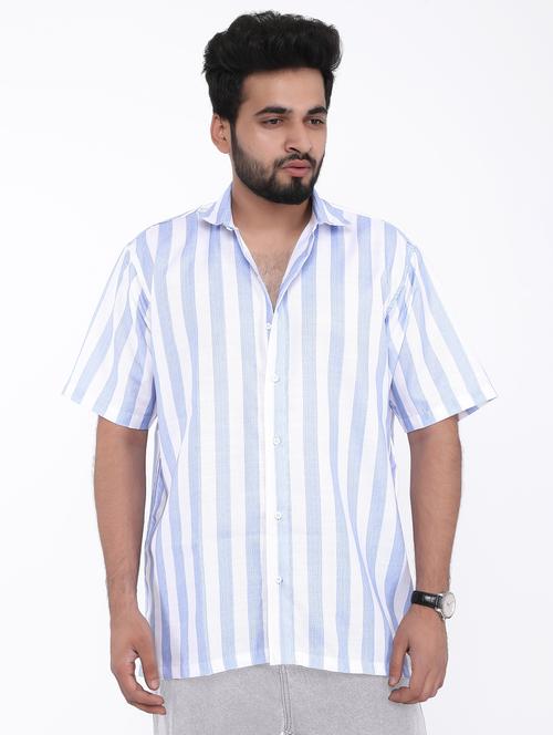 men striped short sleeve oversized casual shirt - 22012980 - Very Small Image - 1
