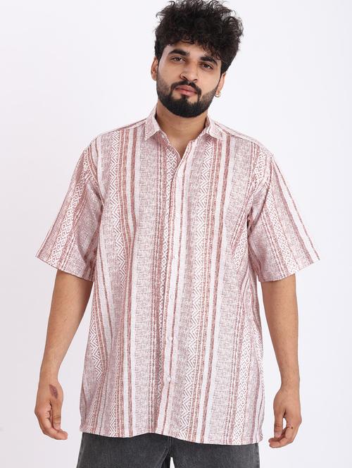 men printed short sleeve oversized casual shirt - 22012983 - Very Small Image - 1