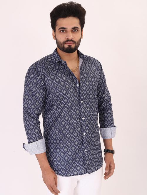 men printed long sleeve regular fit casual shirt - 22012986 - Very Small Image - 1