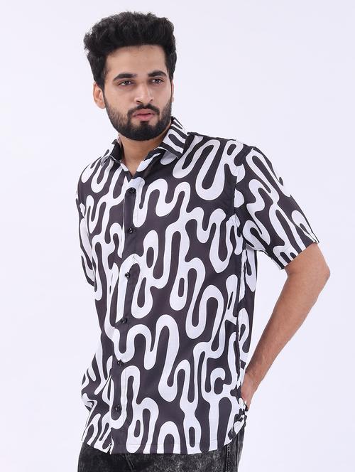 men printed short sleeve regular fit casual shirt - 22013004 - Very Small Image - 1
