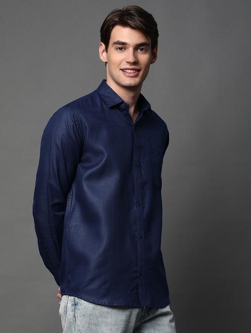 men solid long sleeve regular fit casual shirt - 22013005 - Very Small Image - 1