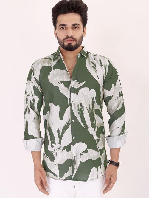 men printed long sleeve regular fit casual shirt - 22013029 - Very Small Image - 1