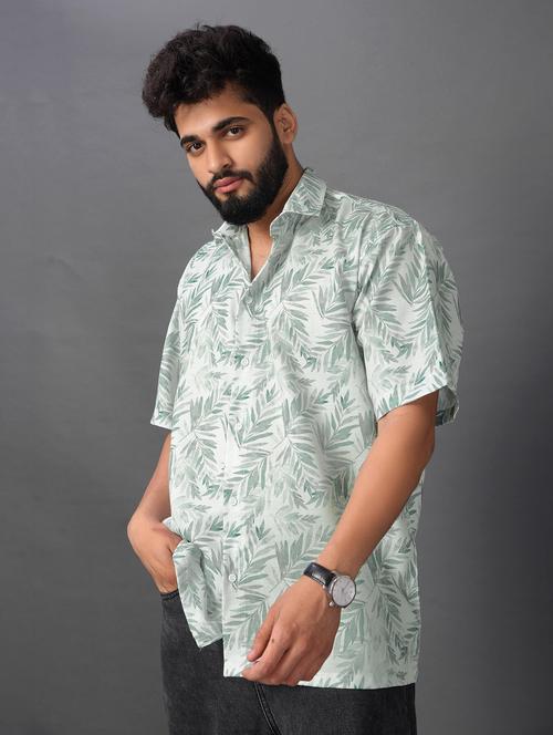 men printed short sleeve oversized casual shirt - 22013031 - Very Small Image - 1