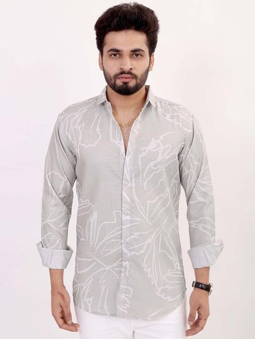 men printed long sleeve regular fit casual shirt - 22013047 - Very Small Image - 1