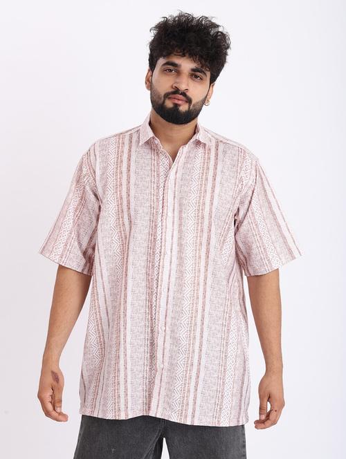 men printed short sleeve oversized casual shirt - 22013055 - Very Small Image - 1