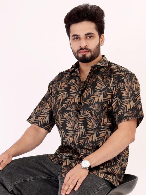 men printed short sleeve oversized casual shirt - 22013066 - Very Small Image - 1