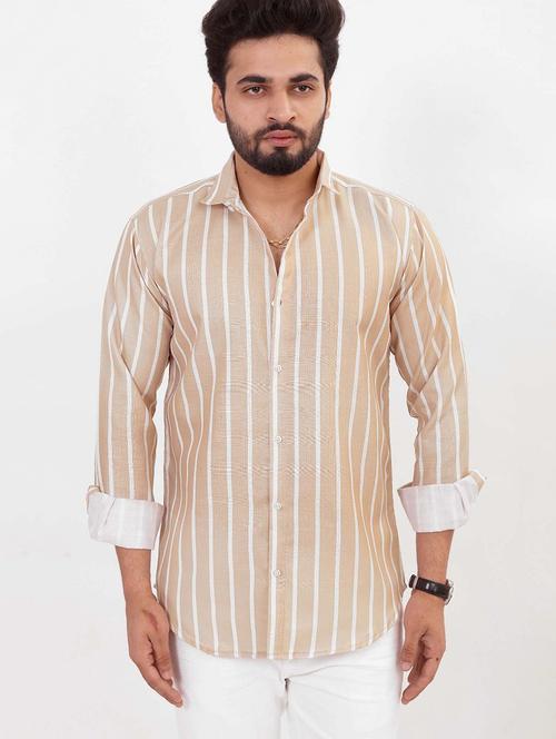 men striped long sleeve regular fit casual shirt - 22013112 - Very Small Image - 1