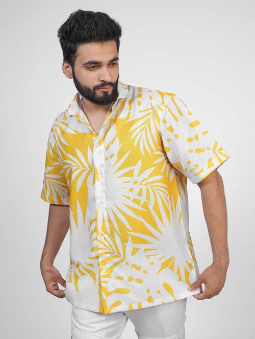 men printed short sleeve oversized casual shirt - 22013162 - Very Small Image - 1
