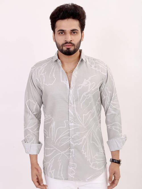 men printed long sleeve regular fit casual shirt - 22013202 - Very Small Image - 1