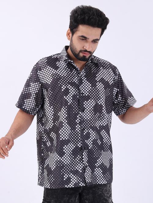 men printed short sleeve oversized casual shirt - 22013215 - Very Small Image - 1