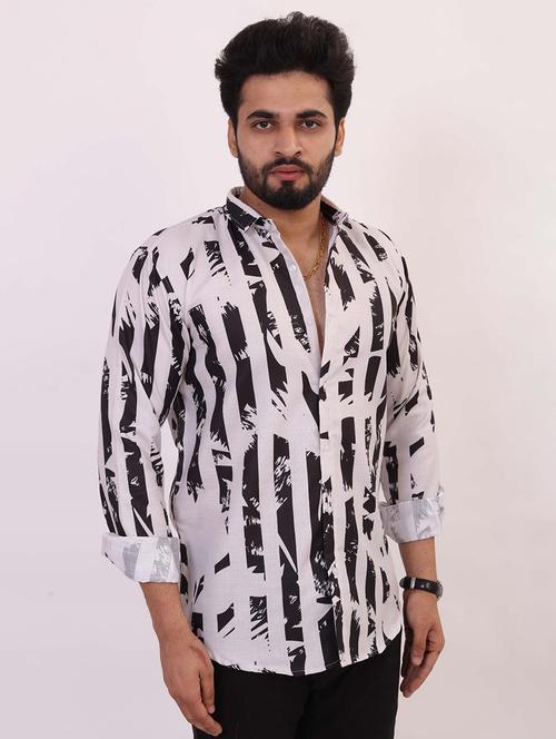 men printed long sleeve regular fit casual shirt - 22013228 - Very Small Image - 1