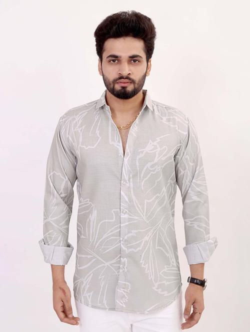 men printed long sleeve regular fit casual shirt - 22013237 - Very Small Image - 1