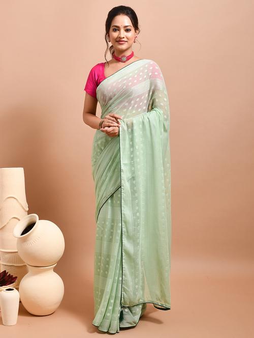 women self design plain saree with blouse - 22014359 - Very Small Image - 1