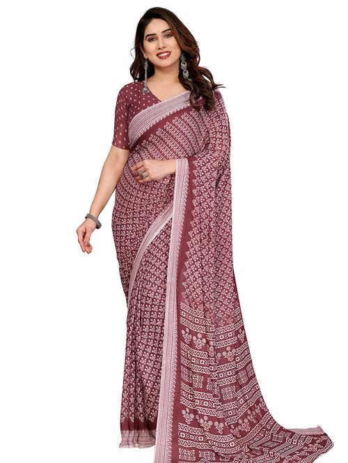 women printed casual wear saree with blouse - 22014735 - Very Small Image - 1