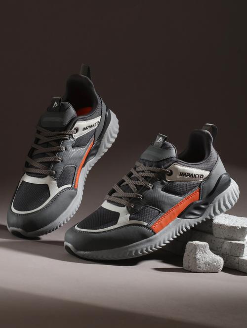 men grey solid lace up sneaker - 22015920 - Very Small Image - 1