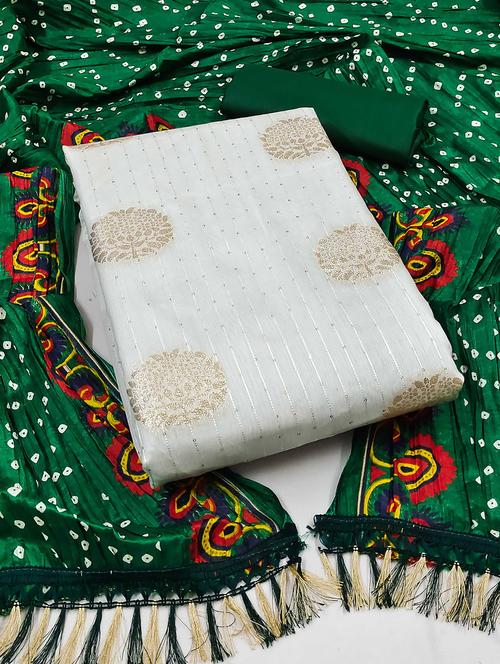 women self design zari work unstitched suit set - 22016414 - Very Small Image - 1