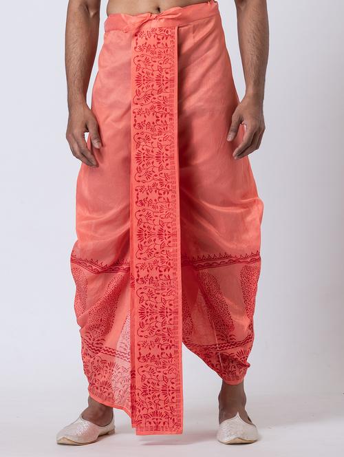 men printed mid rise draped dhoti - 22016510 - Very Small Image - 1
