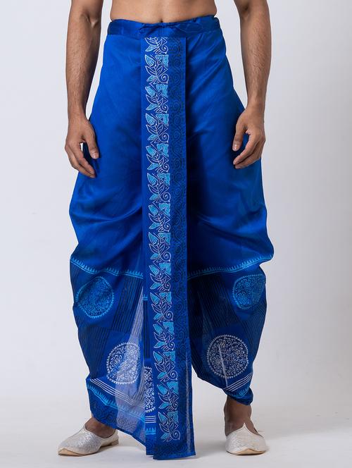 Men Printed Mid Rise Draped Dhoti - 22016513 - Very Small Image - 1