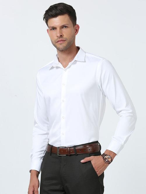 men solid collared long sleeve formal shirt - 22016982 - Very Small Image - 1