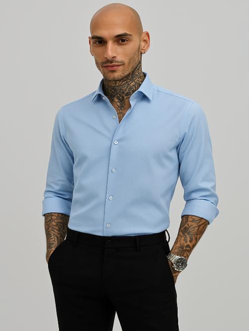 men solid collared long sleeve formal shirt - 22016993 - Very Small Image - 1