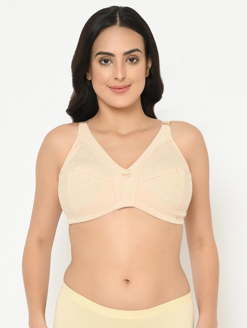 women beige solid full coverage regular bra - 22017248 - Very Small Image - 1