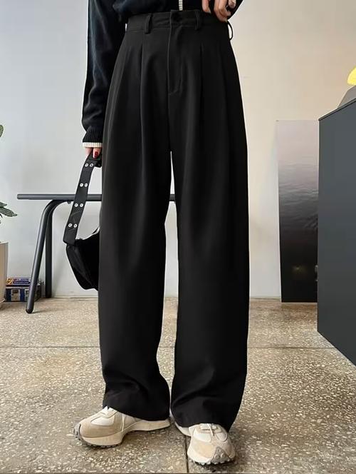 women solid high rise korean trouser - 22017479 - Very Small Image - 1