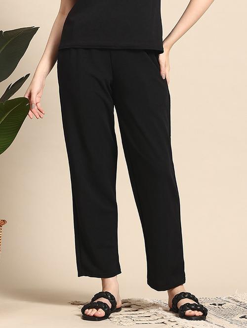 women solid high rise straight trouser - 22017482 - Very Small Image - 1