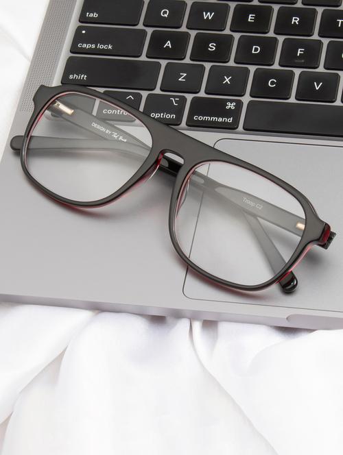 ted smith black inside maroon aviator premium italian acetate frames for unisex - 22017781 - Very Small Image - 1