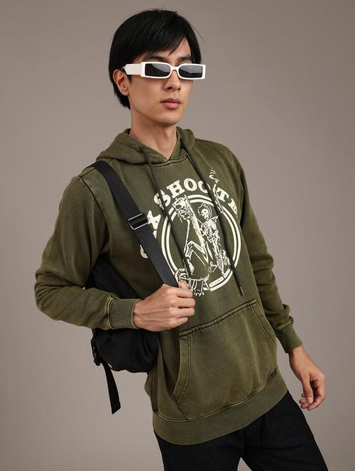 men printed long sleeve hooded sweatshirt - 22018066 - Very Small Image - 1