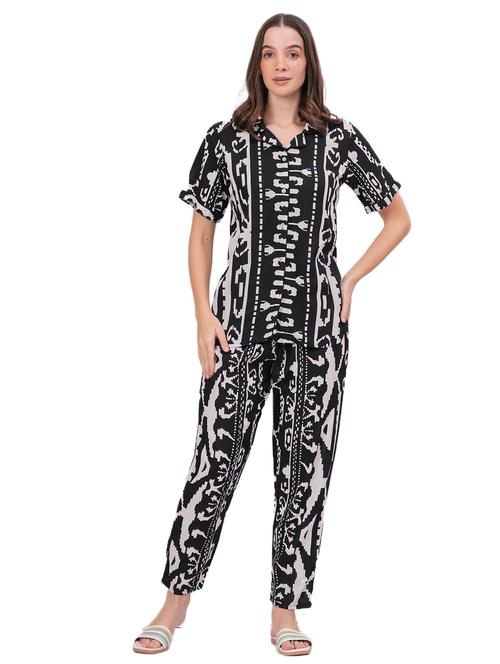 women printed short sleeve nightwear pyjama set - 22018221 - Very Small Image - 1