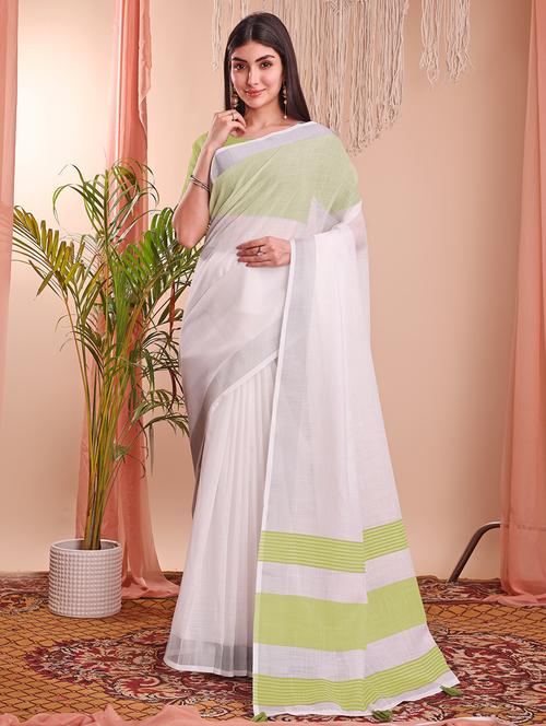 women solid with bordered saree with blouse - 22018334 - Very Small Image - 1
