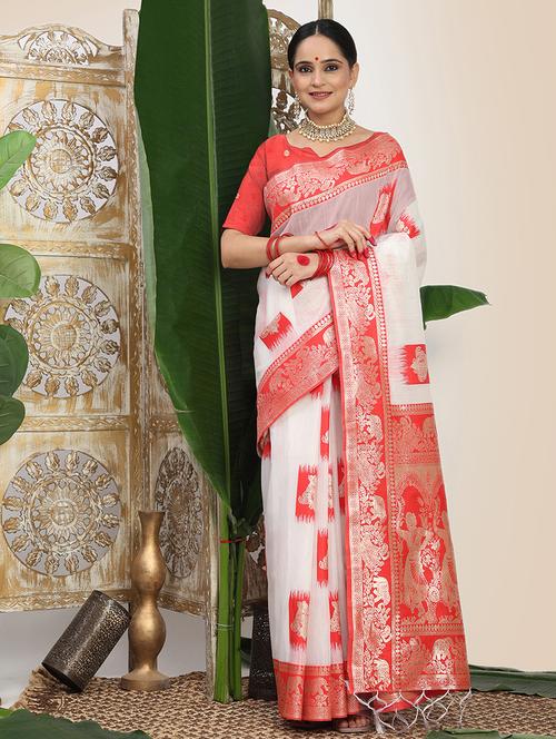 women self design bordered saree with blouse - 22018518 - Very Small Image - 1