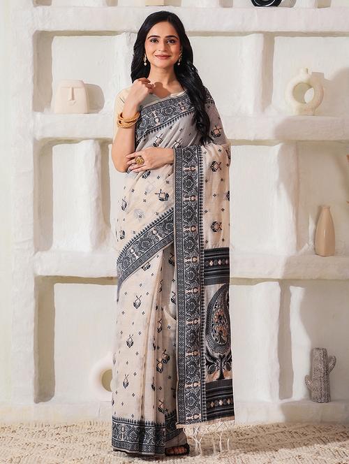 women self design bordered saree with blouse - 22018530 - Very Small Image - 1