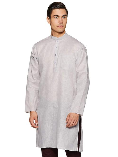 men solid mandarin neck long sleeve kurta - 22020039 - Very Small Image - 1