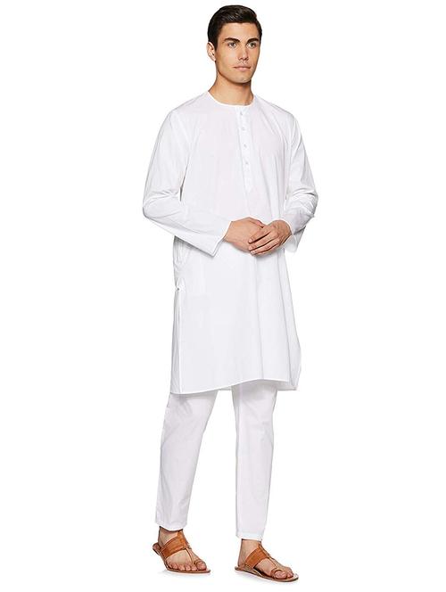 men solid mandarin neck long sleeve kurta - 22020047 - Very Small Image - 1