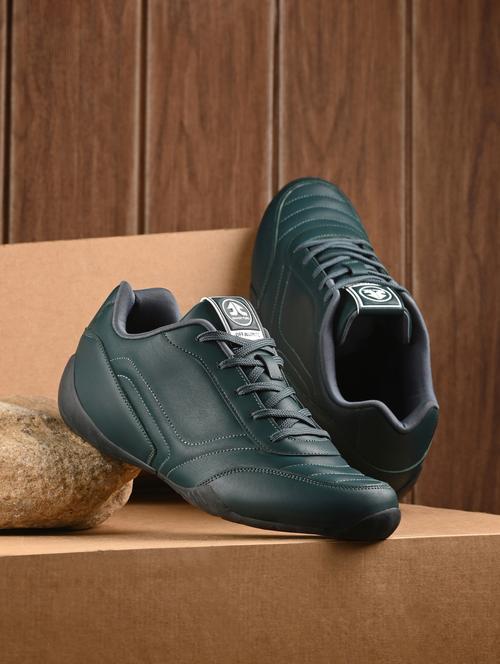 men bottle green lace up sneaker - 22020503 - Very Small Image - 1