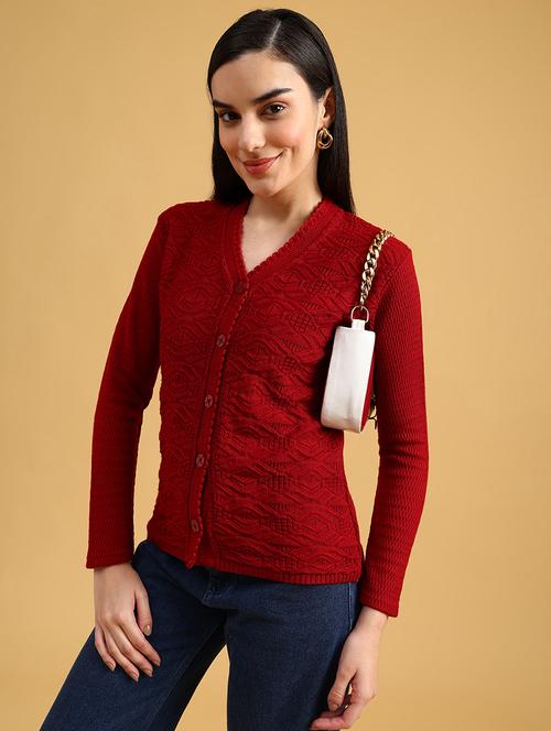 women self designed long sleeve cardigan - 22022246 - Very Small Image - 1