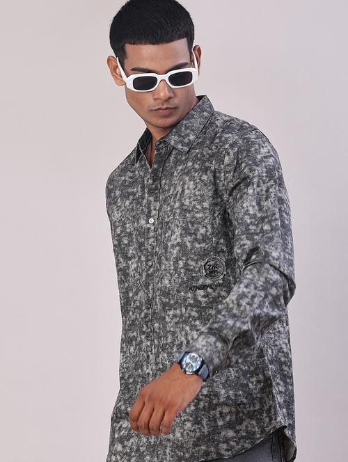 men printed long sleeve regular fit casual shirt - 22022326 - Very Small Image - 1