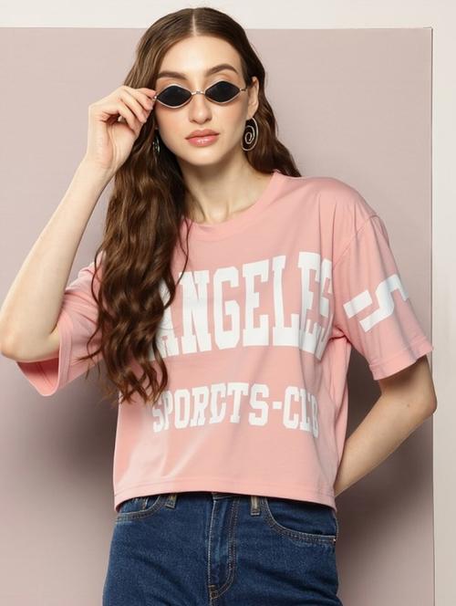 women printed short sleeve crop t-shirt - 22026115 - Very Small Image - 1