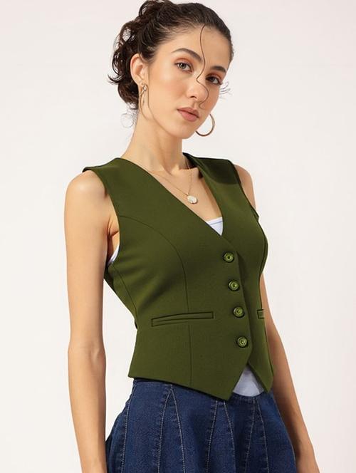 women solid sleeveless vest top - 22026153 - Very Small Image - 1