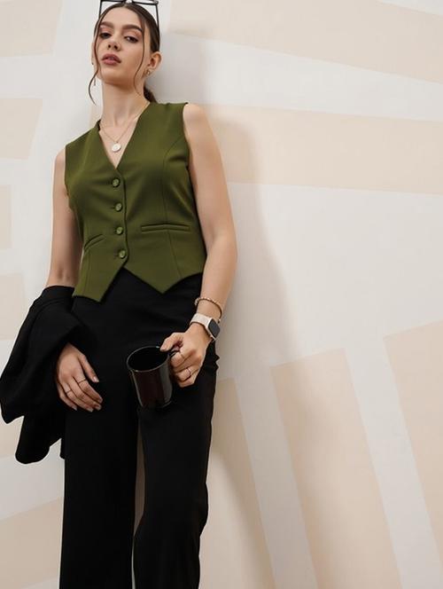 women solid sleeveless vest top - 22026159 - Very Small Image - 1