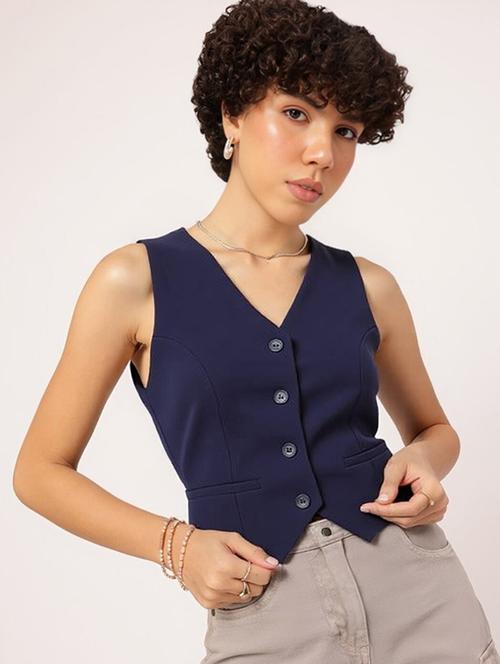 women solid sleeveless vest top - 22026162 - Very Small Image - 1