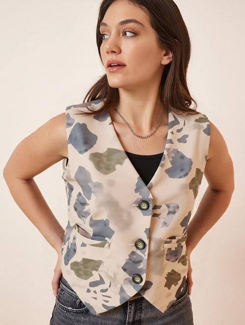 women printed sleeveless crop vest top - 22026189 - Very Small Image - 1